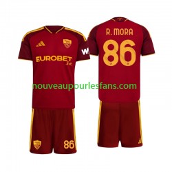 Maillot AS Rome Rodrigo Mora 86 Enfant Tenue Domicile 2026-2027 Manche Courte