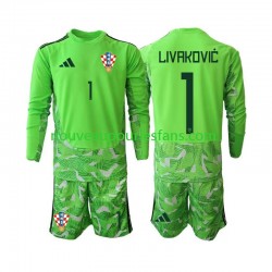 Maillot Croatie Dominik Livakovic 25 Gardien Enfant Tenue Domicile 2026-2027 Manche Longue