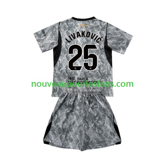 Maillot FC Barcelone Dominik Livakovic 25 Gardien Enfant Tenue Extérieur 2026-2027 Manche Courte