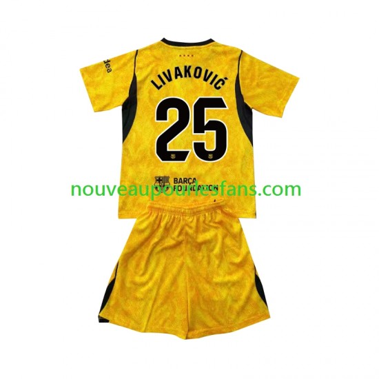 Maillot FC Barcelone Dominik Livakovic 25 Gardien Enfant Tenue 4ème 2026-2027 Manche Courte