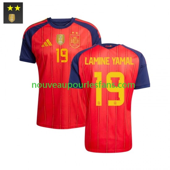 Maillot Espagne Lamine Yamal 19 Homme Tenue Domicile 2026-2027 Manche Courte