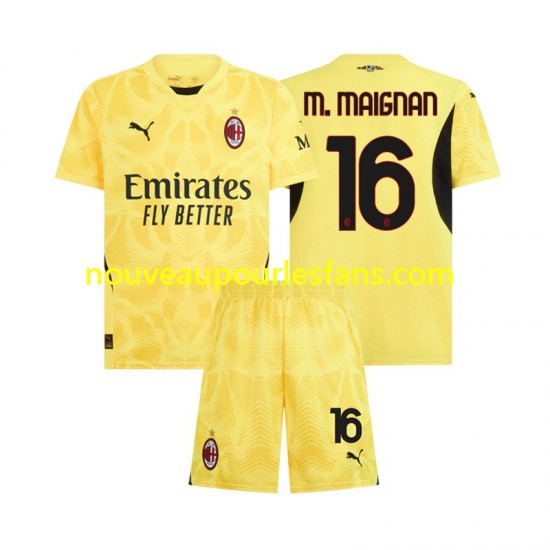 Maillot AC Milan Mike Maignan 16 Gardien Enfant Tenue Extérieur 2024-2025 Manche Courte