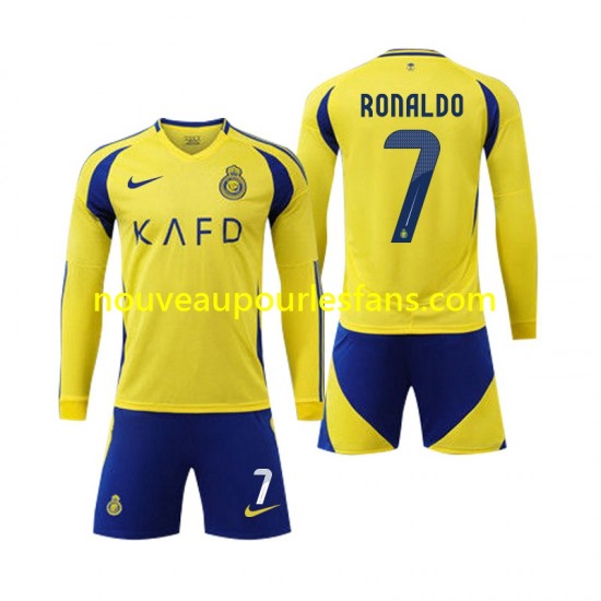 Maillot Al Nassr Cristiano Ronaldo 7 Enfant Tenue Domicile 2024-2025 Manche Longue
