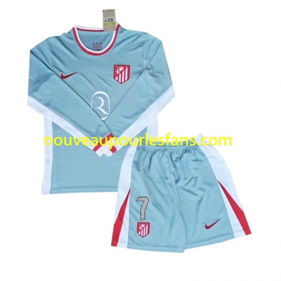 Maillot Atlético Madrid Antoine Griezmann 7 Enfant Tenue Extérieur 2024-2025 Manche Longue