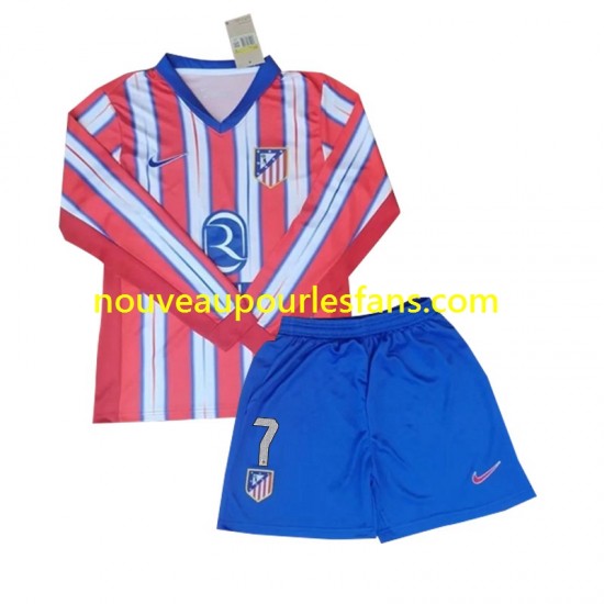 Maillot Atlético Madrid Antoine Griezmann 7 Enfant Tenue Domicile 2024-2025 Manche Longue