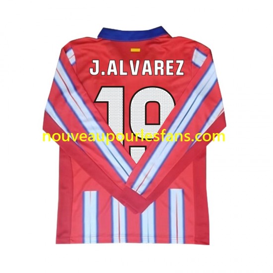 Maillot Atlético Madrid Julian Alvarez 19 Homme Tenue Domicile 2024-2025 Manche Longue