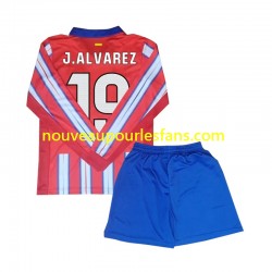 Maillot Atlético Madrid Julian Alvarez 19 Enfant Tenue Domicile 2024-2025 Manche Longue