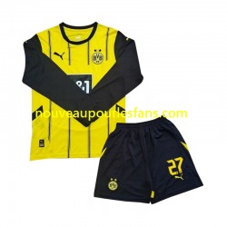 Maillot Borussia Dortmund Karim Adeyemi 27 Enfant Tenue Domicile 2024-2025 Manche Longue