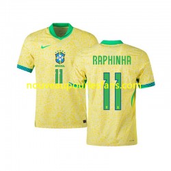 Maillot Brésil RAPHINHA 11 Homme Tenue Domicile 2024 Manche Courte