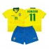 Maillot Brésil Romario 11 Rétro Enfant Tenue Domicile 1994 Manche Courte
