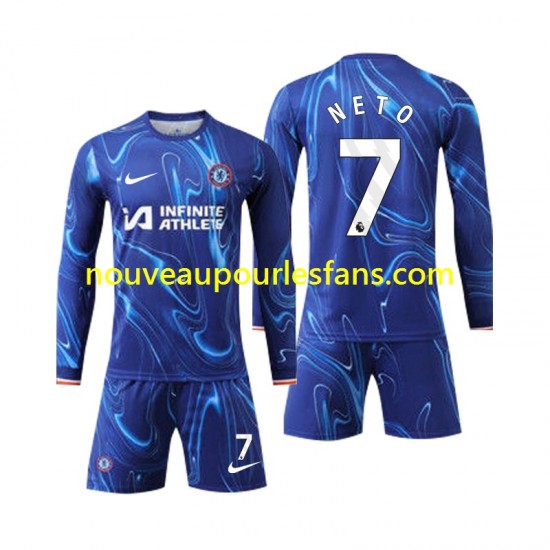 Maillot Chelsea Neto 7 Enfant Tenue Domicile 2024-2025 Manche Longue