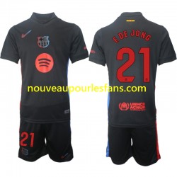 Maillot FC Barcelone F DE JONG 21 Enfant Tenue Extérieur 2024-2025 Manche Courte