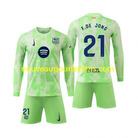 Maillot FC Barcelone F DE JONG 21 Enfant Tenue 3ème 2024-2025 Manche Longue