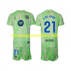 Maillot FC Barcelone F DE JONG 21 Enfant Tenue 3ème 2024-2025 Manche Courte