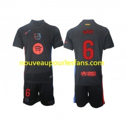 Maillot FC Barcelone Gavi 6 Enfant Tenue Extérieur 2024-2025 Manche Courte