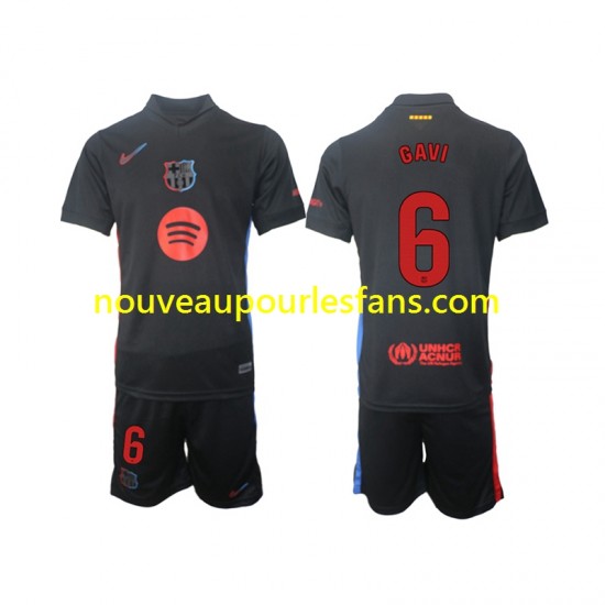 Maillot FC Barcelone Gavi 6 Enfant Tenue Extérieur 2024-2025 Manche Courte