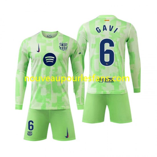 Maillot FC Barcelone Gavi 6 Enfant Tenue 3ème 2024-2025 Manche Longue