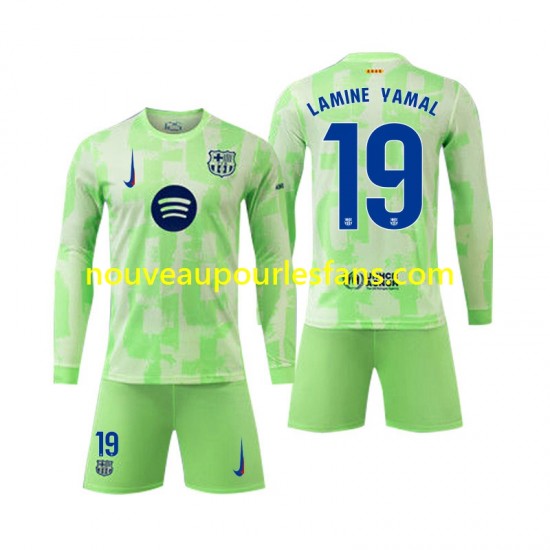 Maillot FC Barcelone Lamine Yamal 19 Enfant Tenue 3ème 2024-2025 Manche Longue