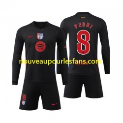 Maillot FC Barcelone Pedri 8 Enfant Tenue Extérieur 2024-2025 Manche Longue