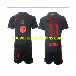 Maillot FC Barcelone Raphinha 11 Enfant Tenue Extérieur 2024-2025 Manche Courte