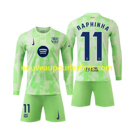 Maillot FC Barcelone Raphinha 11 Enfant Tenue 3ème 2024-2025 Manche Longue