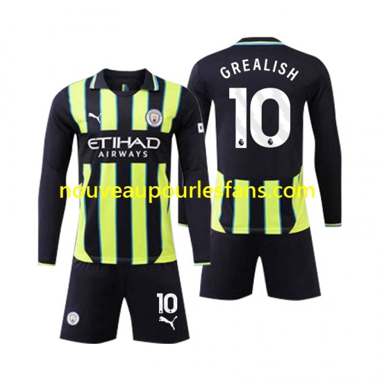 Maillot Manchester City Jack Grealish 10 Enfant Tenue Extérieur 2024-2025 Manche Longue