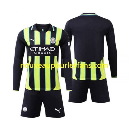 Maillot Manchester City Enfant Tenue Extérieur 2024-2025 Manche Longue