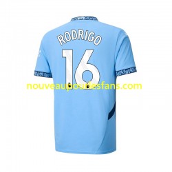 Maillot Manchester City RODRIGO 16 Homme Tenue Domicile 2024-2025 Manche Courte