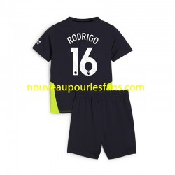 Maillot Manchester City RODRIGO 16 Enfant Tenue Extérieur 2024-2025 Manche Courte