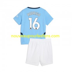 Maillot Manchester City RODRIGO 16 Enfant Tenue Domicile 2024-2025 Manche Courte