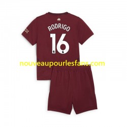 Maillot Manchester City RODRIGO 16 Enfant Tenue 3ème 2024-2025 Manche Courte