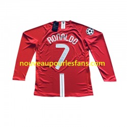 Maillot Manchester United Cristiano Ronaldo 7 Champion League 2007 Rétro Homme Tenue Domicile Manche Longue