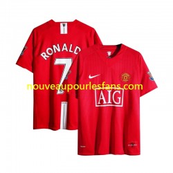 Maillot Manchester United Cristiano Ronaldo 7 Champion League 2007 Rétro Homme Tenue Domicile Manche Courte