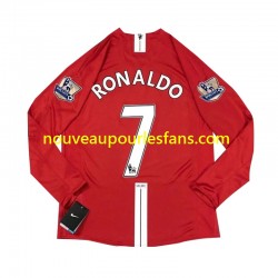 Maillot Manchester United Cristiano Ronaldo 7 2007 Rétro Homme Tenue Domicile Manche Longue