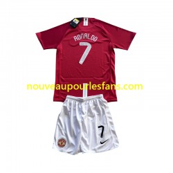 Maillot Manchester United Cristiano Ronaldo 7 Champion League 2007 Rétro Enfant Tenue Domicile Manche Courte