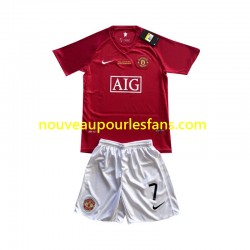 Maillot Manchester United Cristiano Ronaldo 7 Champion League 2007 Rétro Enfant Tenue Domicile Manche Courte