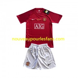 Maillot Manchester United Champion League 2007 Enfant Tenue Domicile Manche Courte