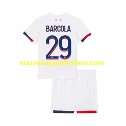 Maillot Paris Saint-Germain Bradley Barcola 29 Enfant Tenue Extérieur 2024-2025 Manche Courte