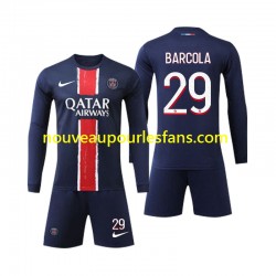 Maillot Paris Saint-Germain Bradley Barcola 29 Enfant Tenue Domicile 2024-2025 Manche Longue