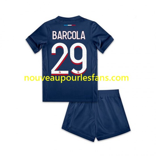 Maillot Paris Saint-Germain Bradley Barcola 29 Enfant Tenue Domicile 2024-2025 Manche Courte