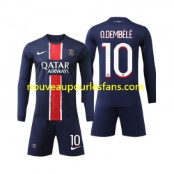 Maillot Paris Saint-Germain O Dembele 10 Enfant Tenue Domicile 2024-2025 Manche Longue