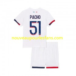 Maillot Paris Saint-Germain Willian Pacho 51 Enfant Tenue Extérieur 2024-2025 Manche Courte