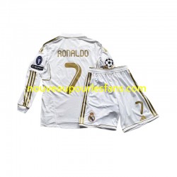 Maillot Real Madrid Cristiano Ronaldo 7 Enfant Tenue Domicile 2011 Manche Longue