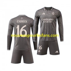 Maillot Real Madrid ENDRICK 16 Enfant Tenue Extérieur 2024-2025 Manche Longue