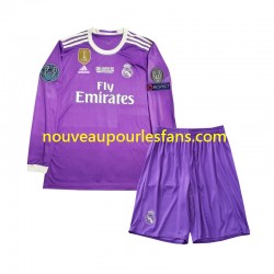 Maillot Real Madrid 2016 Rétro Enfant Tenue Extérieur Manche Longue