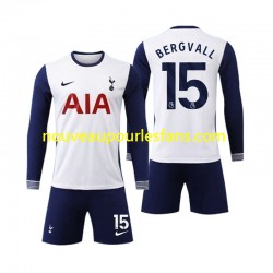 Maillot Tottenham Spurs Bergvall 15 Enfant Tenue Domicile 2024-2025 Manche Longue