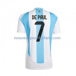 Maillot Argentine De Paul 7 Homme Tenue Domicile 2024 Manche Courte