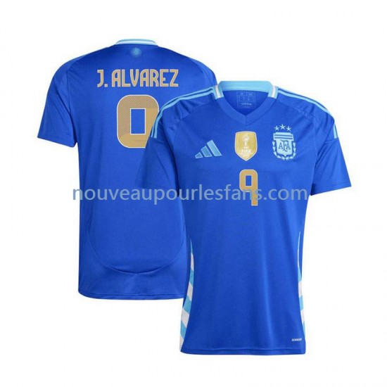 Maillot Argentine Julian Alvarez 9 Homme Tenue Extérieur 2024 Manche Courte