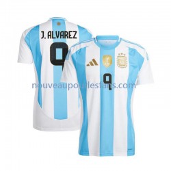 Maillot Argentine Julian Alvarez 9 Homme Tenue Domicile 2024 Manche Courte