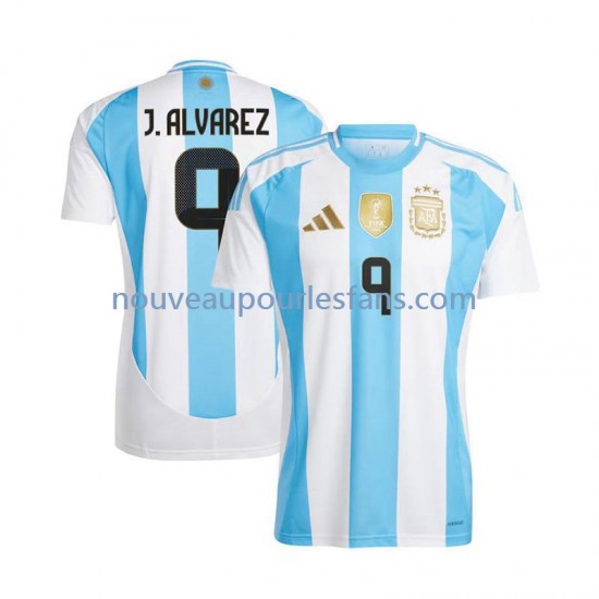 Maillot Argentine Julian Alvarez 9 Homme Tenue Domicile 2024 Manche Courte